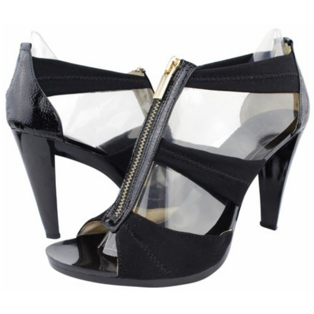Michael Kors Front Zip Stacked Heels